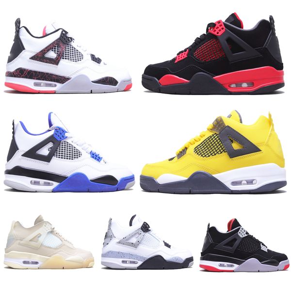 

high 4s 4 basketball shoes university blue white oero shimmer black cat lightning union noir fire red bred pure money metallic purple green