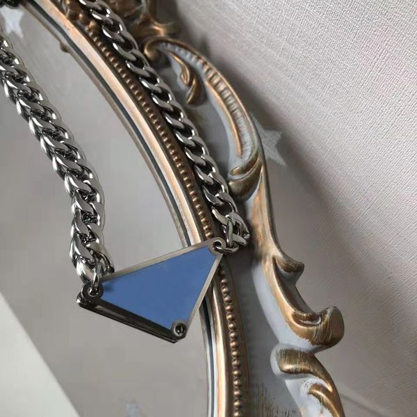 

luxury designer pendant titanium steel necklaces jewelry for man inverted triangle designers brand heart-shaped pendants necklace for mens w, Silver