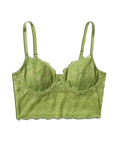 

romwe fairy grunge floral lace longline bralette k01m#, Black;red