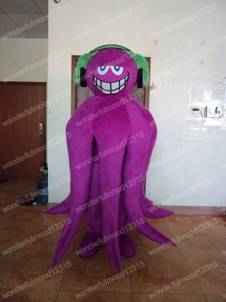 Halloween Purple Octopus Mascot Costume Carnival Hallowen Regali Adulti Fancy Party Games Outfit Holiday Celebration Cartoon Character Outfits