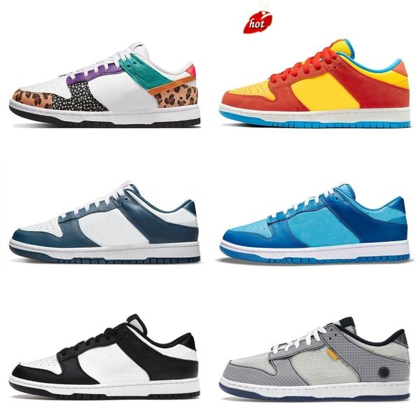 

2022 designers sb casual sports shoes animal dunkes paisley unc blue raspberry women men animal trainers union low bart simpson green sun, Black