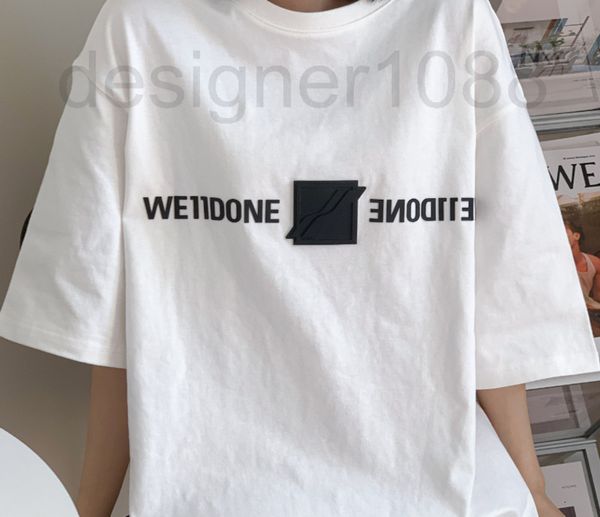 

women's hoodies & sweatshirts designer correct version we11done letter short sleeve men and women lovers loose cotton summer fashion t-, Black