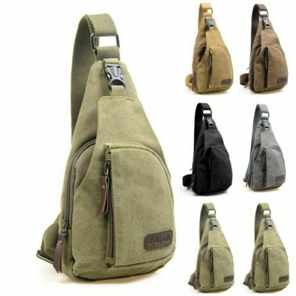 

men sling bag chest cross body shoulder canvas messenger pack travel hiking waist packs pack 220606
