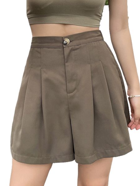 

dazy high waist fold pleated shorts f7el#, White;black