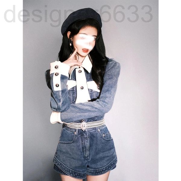 

two piece dress designer 10059# spring clothes style small fragrance cowboy coat salt sweet department wear with fried street two-piece suit, White