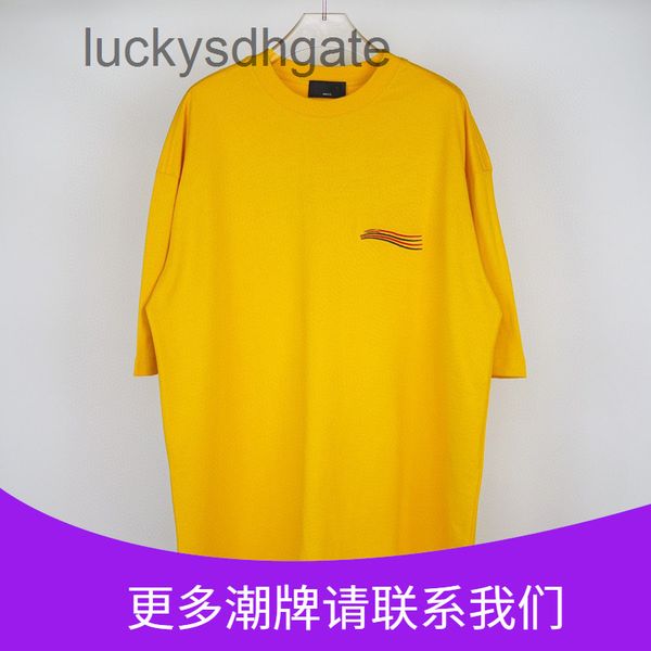 

designer bal t shirt and shirts classic new color correct edition paris classic wave cola embroidered letter short sleeve t-shirt loose b ho, White