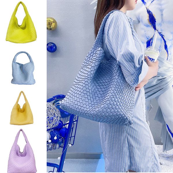 

women's shoulder bag tote bags soft pu leather woven handbag ladies underarm new fashion trend large capacity purse