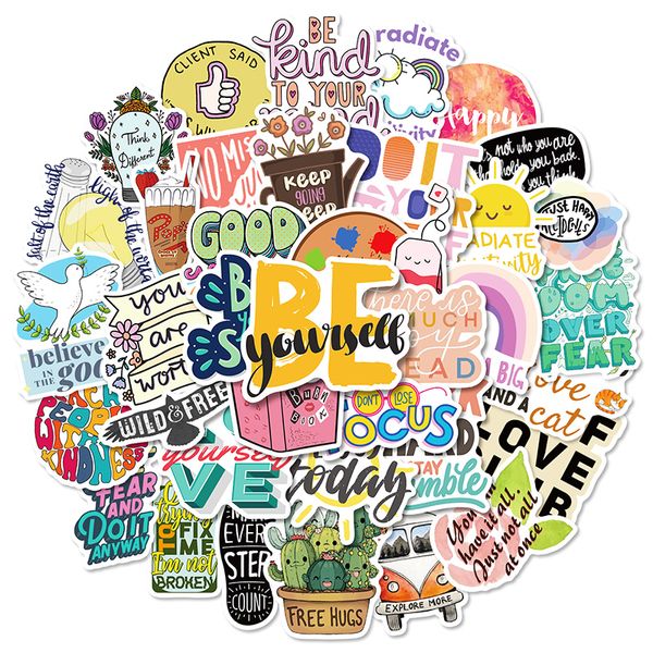 

50 piece student stationery inspirational graffiti sticker phone lapskateboard car stickers pack for luggage guitar helmet water cup sticker