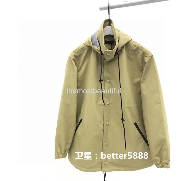 

men's wool & blends printed letters on the back high neck stormsuit men's and women's os loose coat couple windbreaker, Black