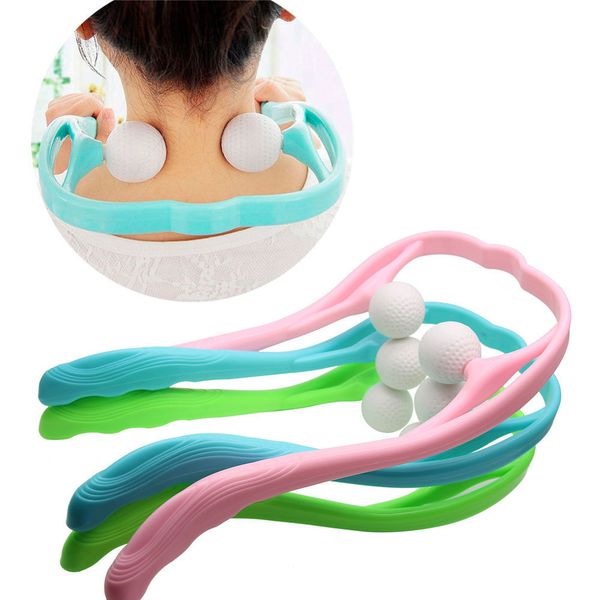 

pressure point therapy neck massage tool pressure relieve hand roller massage neck shoulder dual trigger point self massagernew