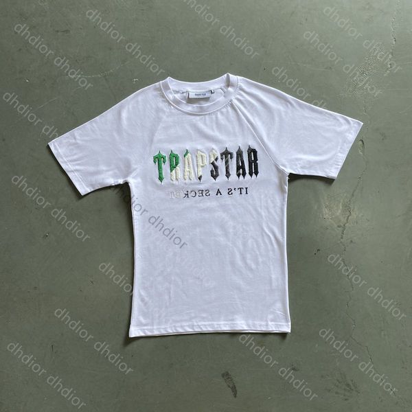 

summer 2022 men's t shirts luxury designer design trapstar short suit chenille decoded sportswear fashion loose hoodie pure cotton vari, White;black