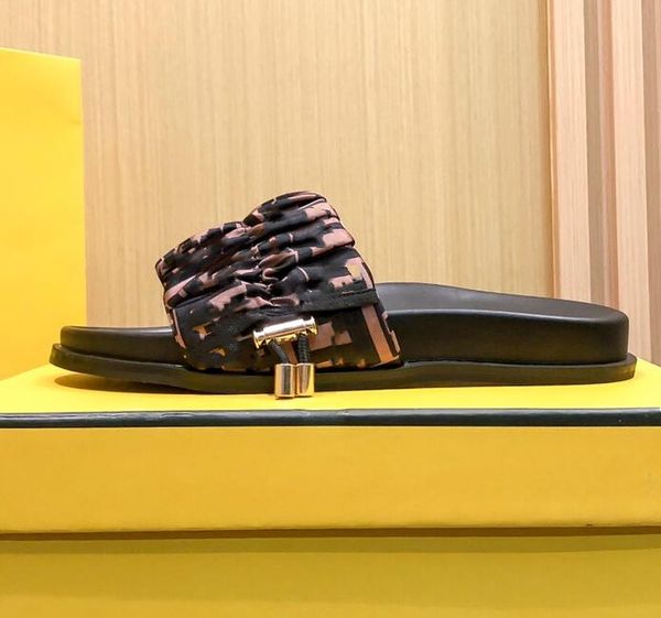 

the latest 2022 women silk fabrics sandals thick soled slippers beauty girl dress wedding lady shoes flat high qualit more color travel, Black