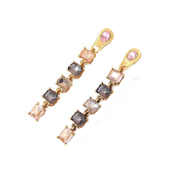 

charm new arrival women zircon dangle earrings long temper popular fashion all match stunning jewelry 220707, Golden