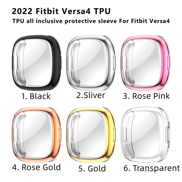 Copertura di custodie TPU per Fitbit Versa 4 3 2 Accessori per custodie per orologi per orologi per orologi per placcatura sensorio