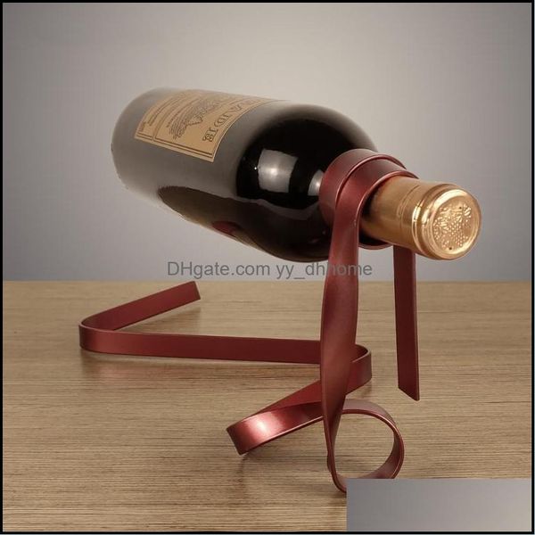 Outra decora￧￣o de casa jardim jardim criativo colorf fbon ferro garrafa de vinho pendurada gabinete de suspens￣o Exibi￧￣o de prateleira de barra de mesa Deli Drop Desktop Deli