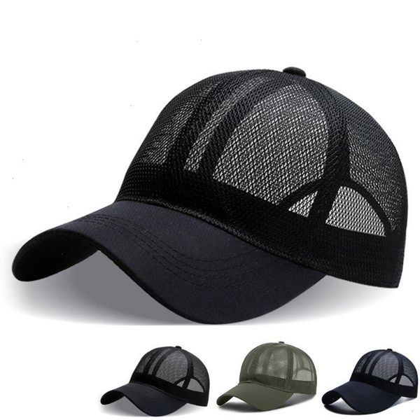 Homens mulheres verão malha completa boné de beisebol rápido resfriamento seco de proteção solar para caminhada de golfe executando snapback ajustável