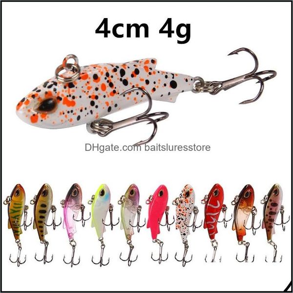 

baits lures fishing sports outdoors 10 color mixed 4cm 4g vib hooks 8 hook hard bu-200 drop delivery 2021 eadpr