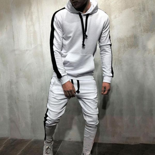 

men's tracksuits men's tracksuits pencil pants 2 pcs/set fabulous young suit elastic cuff warm for going out, Gray