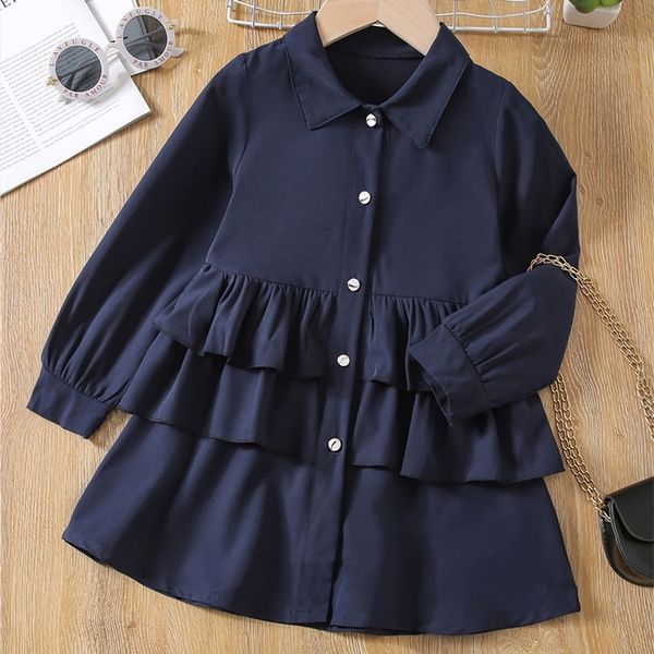 

little girl's lantern sleeve ruffle shirt dress she, Red;yellow