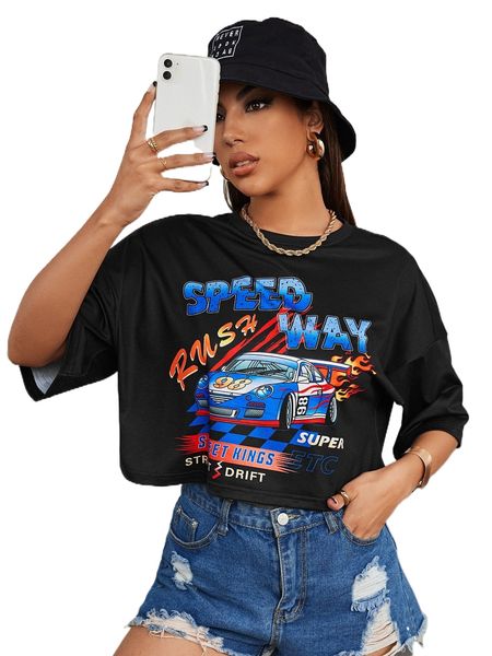 

letter and car print j3ya#, White