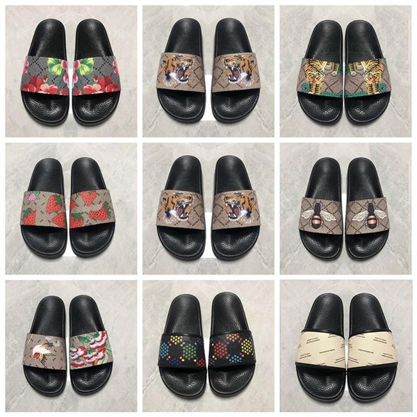

2021 sandals big size us5- us13 men women flower animals slide summer fashion wide flat slippery slipper with box248h, Black