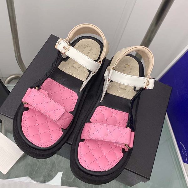 

calfskin sandals for woman platform slide designer retro slipper flat heels shoes luxury casual shoes slingbacks ladies flip flop fashion lo, Black