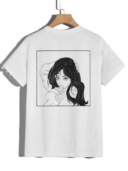 

men figure & letter graphic tee g5ms#, White;black