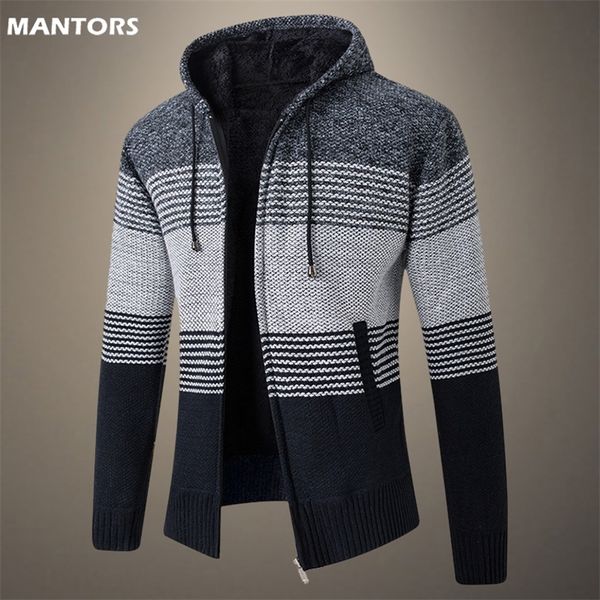 Winter Men Sweater Fleece Cardigan Jacket Mens Casaco Autumn capuz Térmico Pullover espesso Roupas de tamanho grande 220804