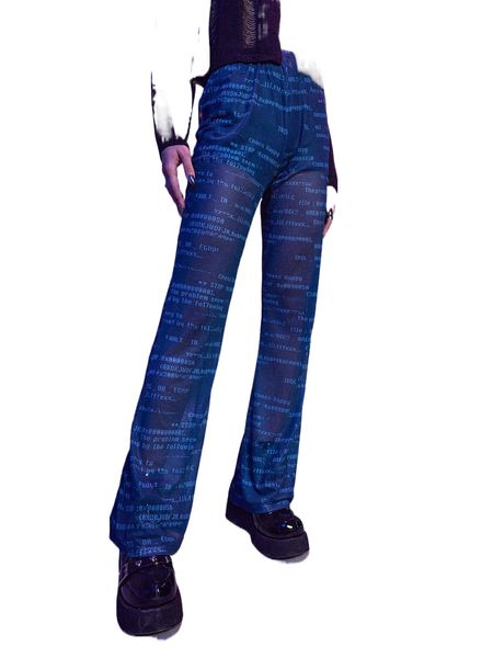 

romwe cyber luvr 2 in 1 all over print pants p02f#, Black;white