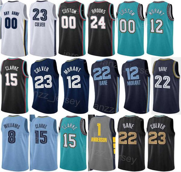 

draft pick screen print basketball tyty washingtonjr jersey walker kessler ja morant 12 dillon brooks 24 desmond bane 22 jaren jackson jr 13, Black;red