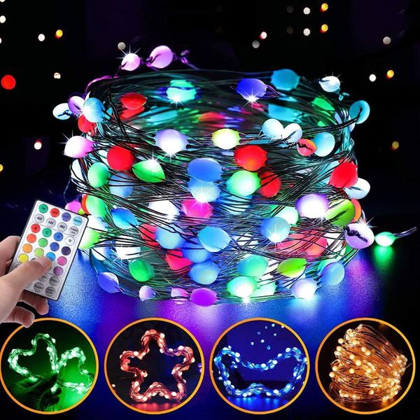 Stringhe RGB LED LED LIGHT LIGUATA RGBW FAIRA String Adebita di alberi per alberi di Natale 5/10M LIGUATO DI CONTROLLO USB