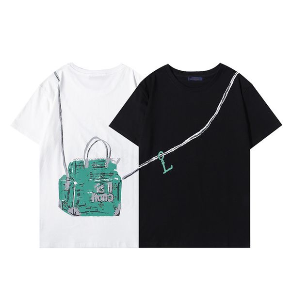

22ss mend t shirt summer style tiger embroidery with letters tees short sleeve casual shirts asian size 71, White;black