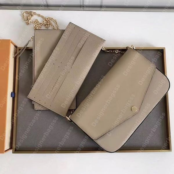 

designer bag clutch chain purse handbag embossed small wallet crossbody bags felicie luxury shoulder bags lady twin set classic striped wome