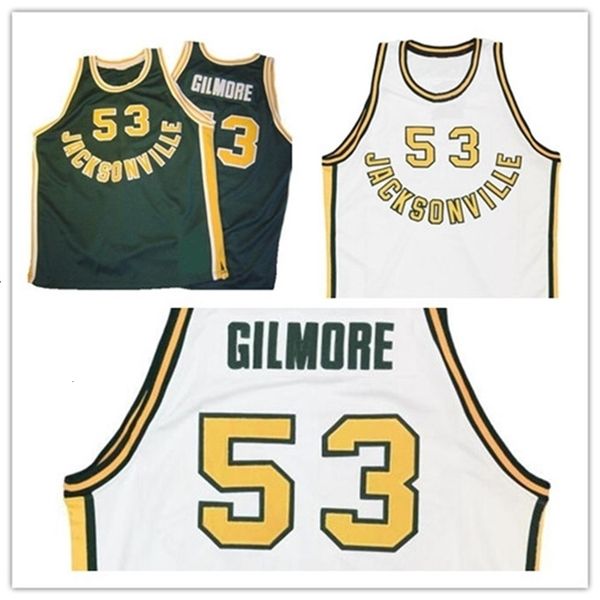 

xflsp nikivip jacksonville university college jersey artis 53 gilmore basketball throwback jersey custom embroidery green white size s-5xl, Black