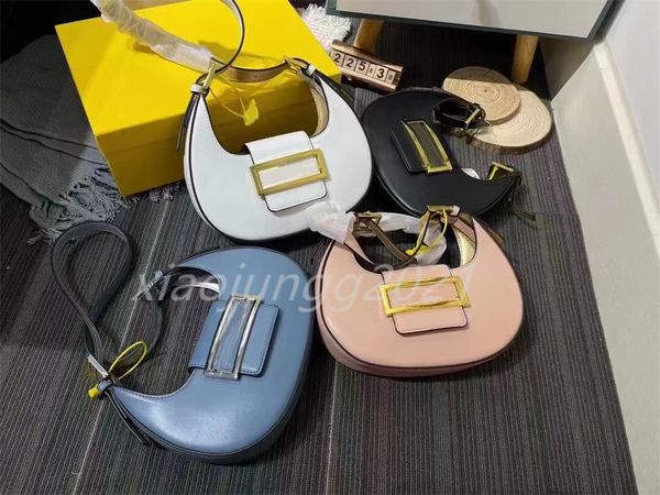 

2022 fashion cookie women's tramp bag leather croissant women's decorative buckle french bread designer shoulder bag adjustable st