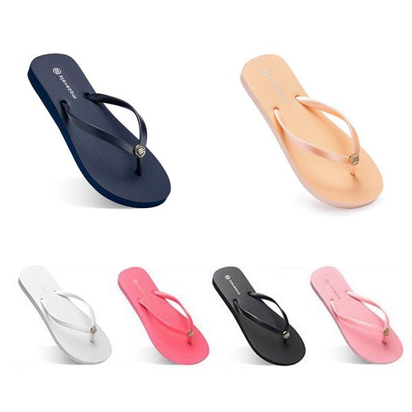 

style38 flip fashion 5sku-1 beach slippers flops shoes womens green yellow orange navy bule white pink brown summer sport sneaker933960228, Black