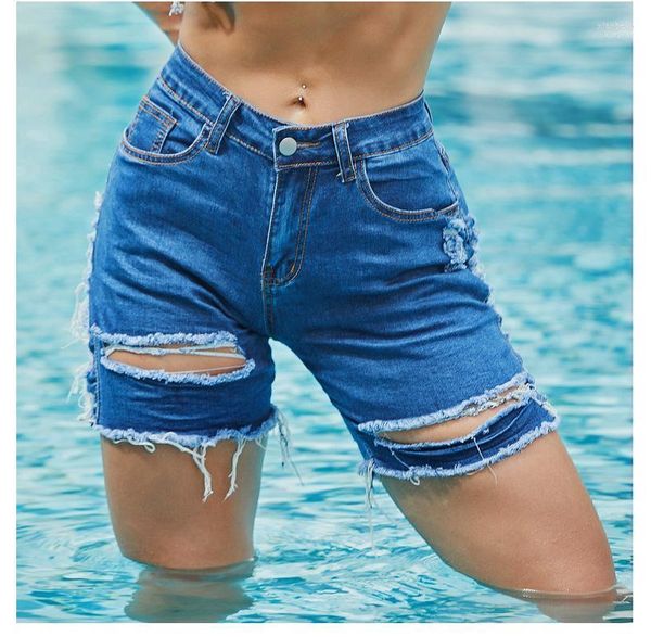 Pantaloni da donna Jeans corti effetto consumato Jean Femme Bermuda estivi Pantaloncini di jeans da donna 2022