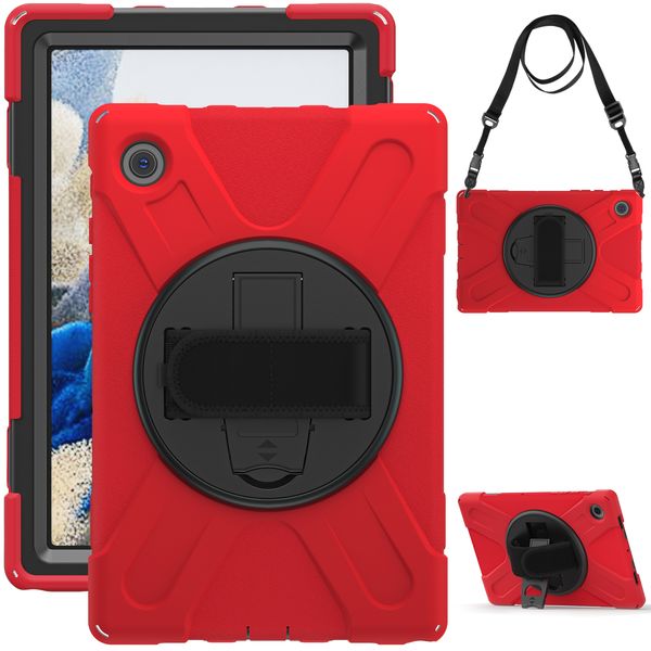 Case di tavolette per Samsung Tab E8 T377V S2 T710 con rotazione a 360 gradi Design shock anti -autunno Copertura protettiva a spalla a spalla cinghia