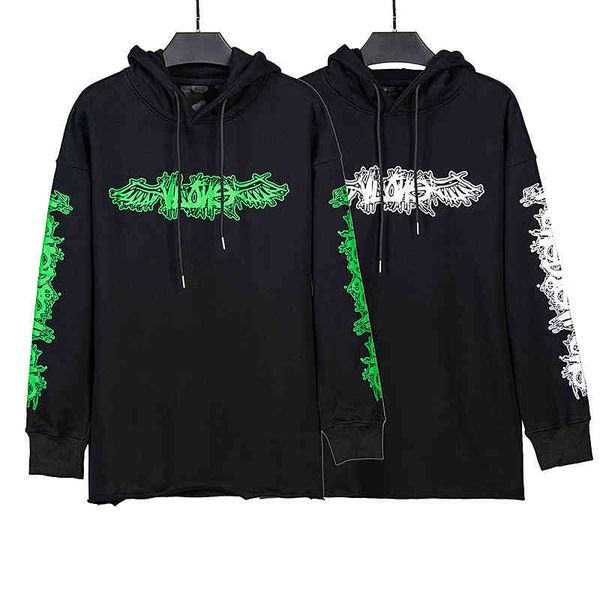 

men's hoodies sweatshirts aw withered tree branch big v hoodie for men and women, Black