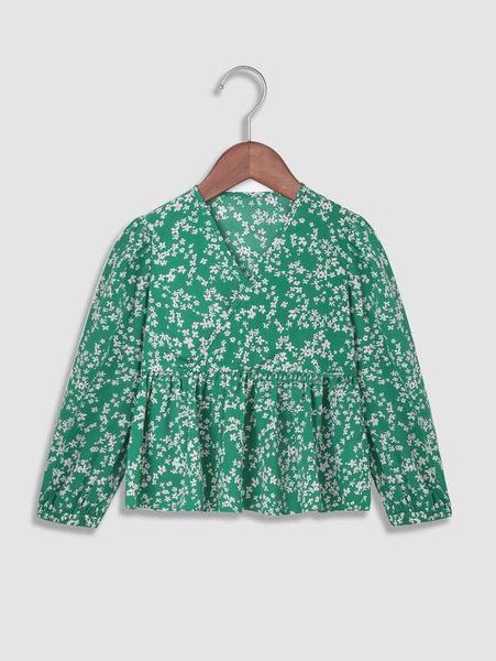 

toddler girls ditsy floral wrap smock blouse she, White;black