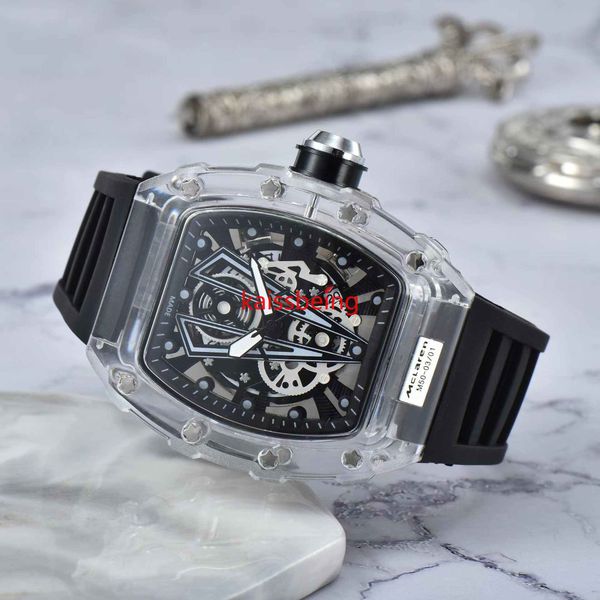 

202r2 luxury 3-pin quartz watch transparent bezel men's automatic watch men's designer wrist waterproof reloj hombre, Slivery;brown