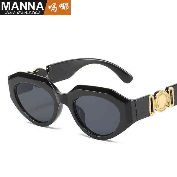 

cats designer medusa eye small sunglasses womens fashion personality street p net red face decorative beach glasses, White;black