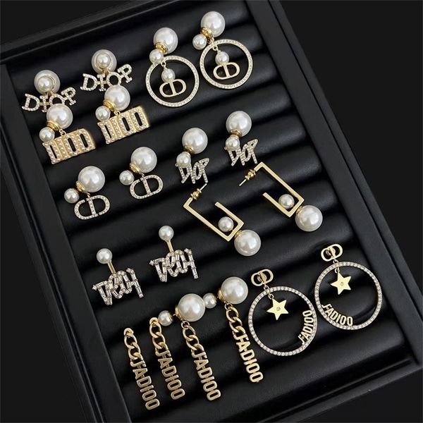 

ornament charm earring are full of diamond earrings, pearls, stars, tassels, square diamond earrings, earrings are old and versatile, Golden