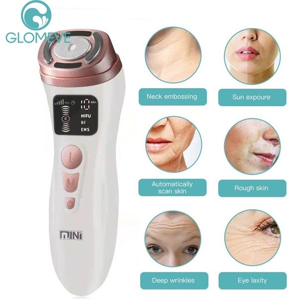 

mini hifu machine ultrasound rf ems microcurrent led light therapy face lifting tightening anti wrinkle skin care product 220620