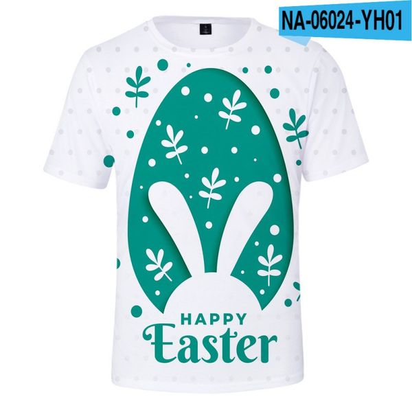 

easter men's t-shirts summer short sleeve 3d new digital printing pullover short sleeve boys and girls clothes quick dry cool breathabl, White;black