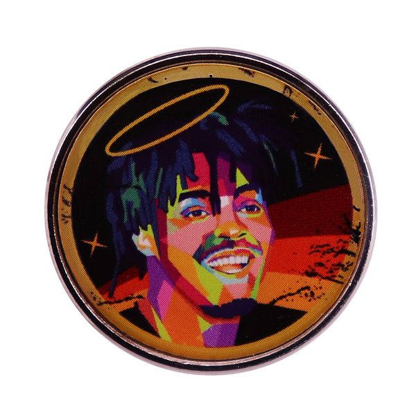 

juice wrld badge pop art style gift pin gift for rap lovers, Blue
