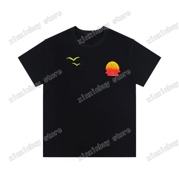

22ss men women designers t shirts tee hawaii california beach sun short sleeve crew neck streetwear xinxinbuy xs, White;black