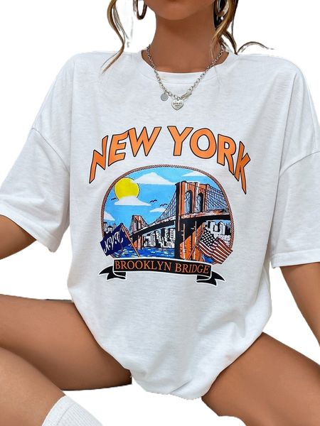 

letter graphic drop shoulder tee g7zk#, White