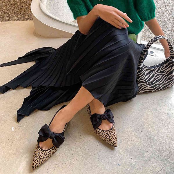 

boots korean bow little leopard mary shoes spring low heel pointed color matching ins net red single for women h0oh, Black