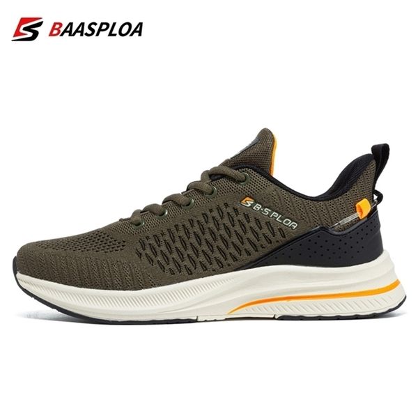 

baasploa lightweight running shoes for men men s designer mesh casual sneakers lace up male outdoor sports tennis shoe 220719, Black